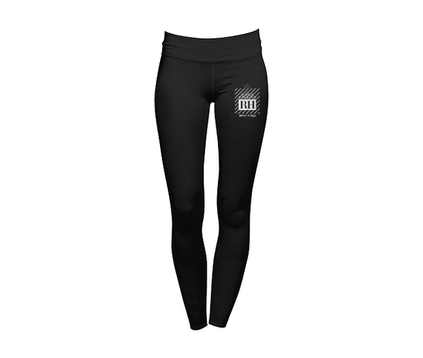 Black streetwear leggings with RH design
