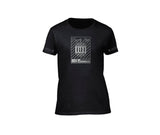 Black streetwear T-shirt with silver rh crown design for ladies