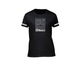 Black streetwear T-shirt with silver crown design for ladies