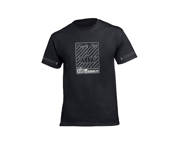 Black Streetwear t-shirt for men with silver crown