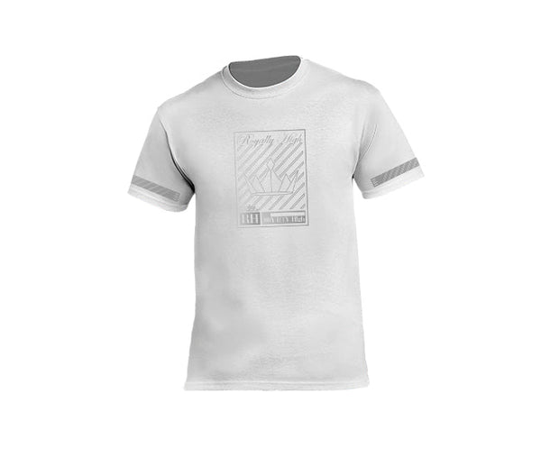 White Streetwear t-shirt for men with silver crown